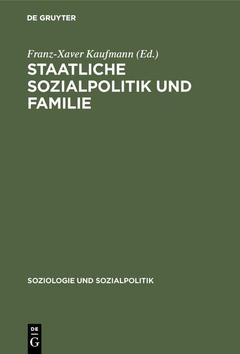 Produktbild: Staatliche Sozialpolitik und Familie