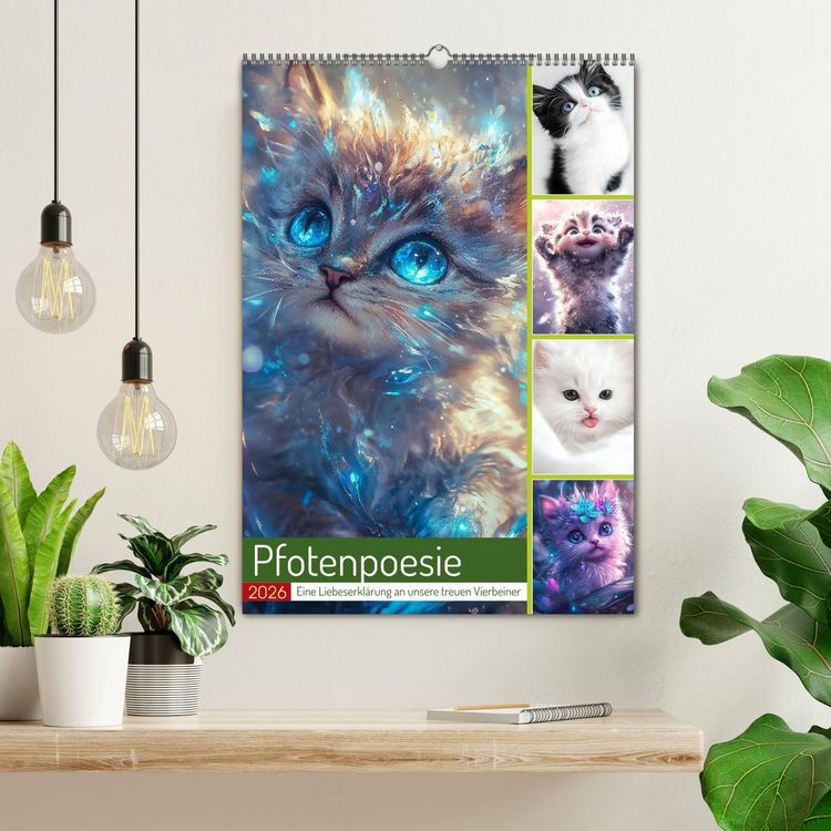 Produktbild: Pfotenpoesie (Wandkalender 2026 DIN A2 hoch), CALVENDO Monatskalender
