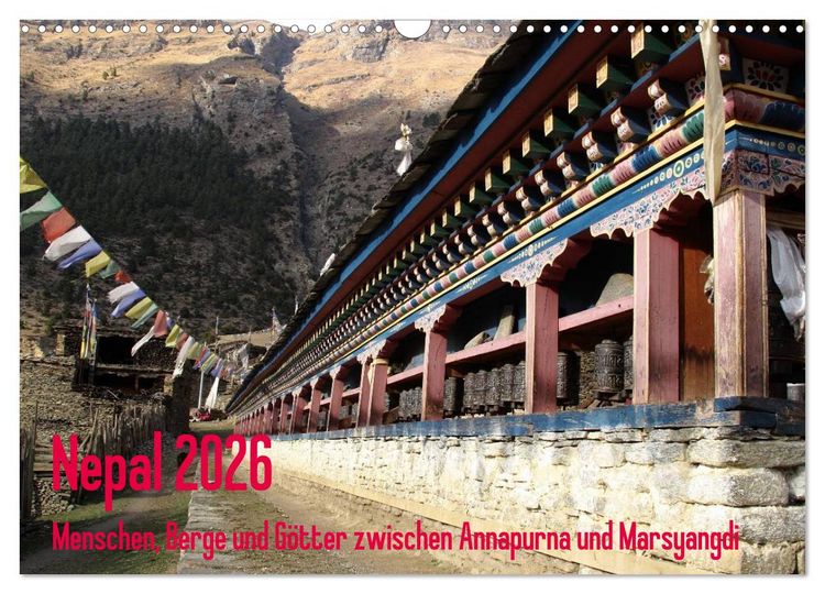 Produktbild: Nepal 2026 Menschen, Berge und G&ouml;tter zwischen Annapurna und Marsyangdi (Wandkalender 2026 DIN A3 quer), CALVENDO Monatskalender