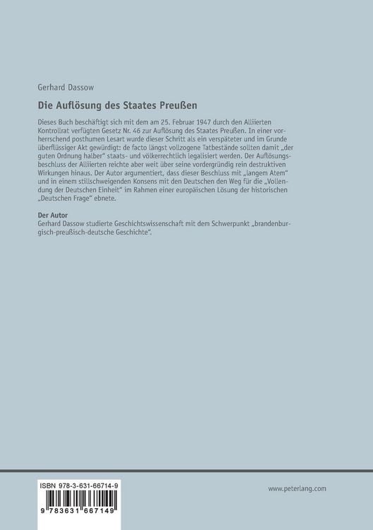 Produktbild: Die Aufl&ouml;sung des Staates Preu&szlig;en