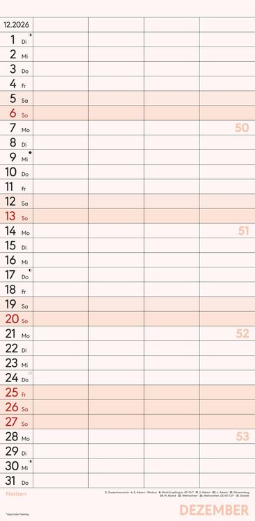 Produktbild: Superplaner M 2026 4 Spalten - Familien-Timer 22x45 cm - Offset-Papier - mit Ferienterminen - Wand-Planer - Familienkalender - Alpha Edition