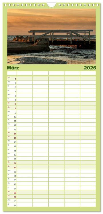 Produktbild: Familienplaner 2026 - Traumziel D&auml;nemark mit 5 Spalten (Wandkalender, 21 x 45 cm) CALVENDO