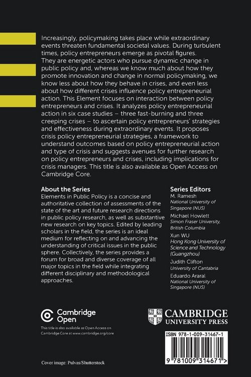 Produktbild: Policy Entrepreneurs, Crises, and Policy Change