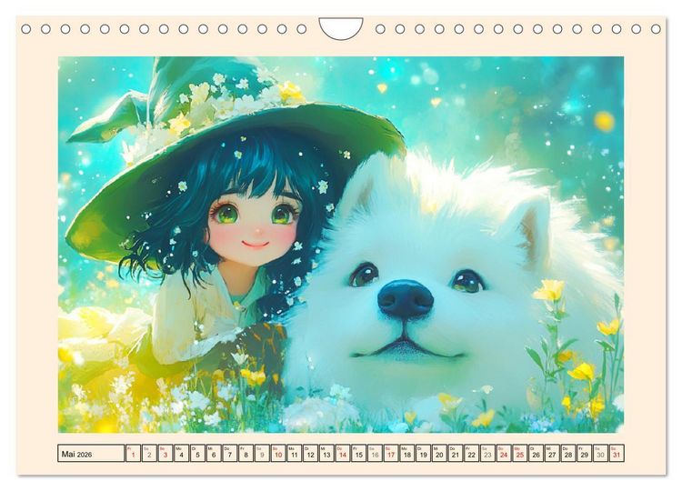 Produktbild: Kleine Hexen. Zauberhafte M&auml;dchen mit magischen Kr&auml;ften (Wandkalender 2026 DIN A4 quer), CALVENDO Monatskalender