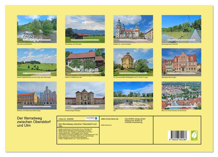 Produktbild: Der Illerradweg zwischen Oberstdorf und Ulm (Wandkalender 2026 DIN A3 quer), CALVENDO Monatskalender