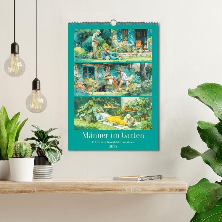 Produktbild: M&auml;nner im Garten. Entspannte Augenblicke im Gr&uuml;nen (Wandkalender 2027 DIN A3 hoch), CALVENDO Monatskalender
