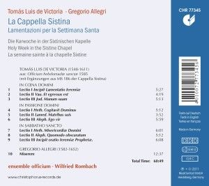 Produktbild: Tomas Luis De Victoria: Holy Week in the Sistine C