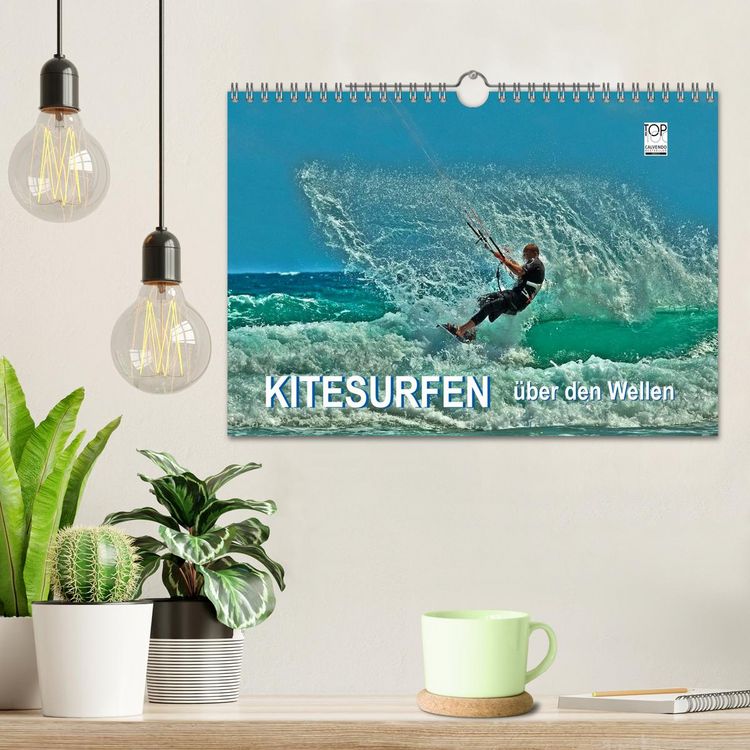 Produktbild: Kitesurfen - &uuml;ber den Wellen (Wandkalender 2026 DIN A4 quer), CALVENDO Monatskalender
