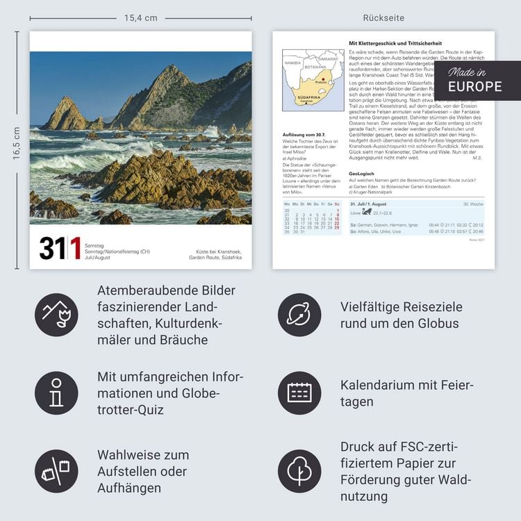 Produktbild: Reise Tagesabrei&szlig;kalender 2027 - Kulturkalender - St&auml;dte, Menschen, Landschaften