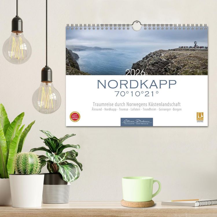 Produktbild: Nordkapp - Norwegens K&uuml;stenlandschaft (Wandkalender 2026 DIN A4 quer), CALVENDO Monatskalender