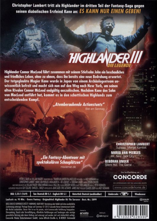 Produktbild: Highlander 3 - Die Legende