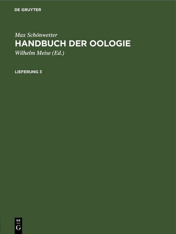 Produktbild: Handbuch der Oologie. Lieferung 3