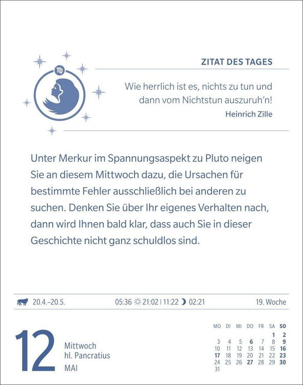 Produktbild: Jungfrau Sternzeichenkalender 2027 - Tagesabrei&szlig;kalender - Ihr Horoskop f&uuml;r jeden Tag