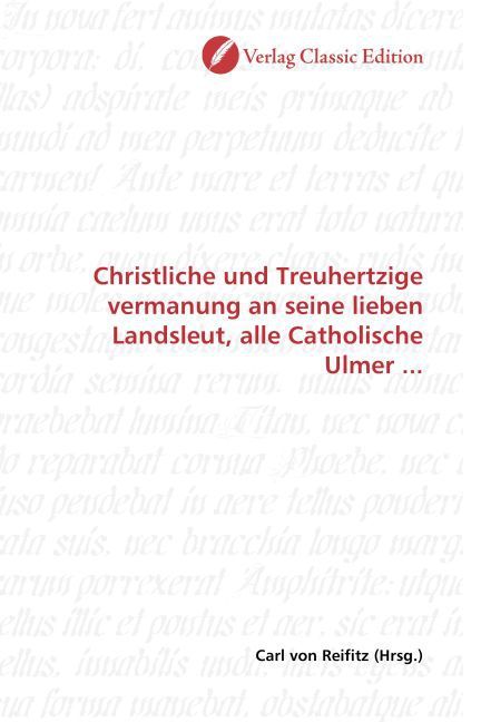 Produktbild: Christliche und Treuhertzige vermanung an seine lieben Lands