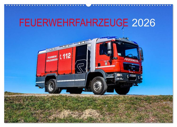 Produktbild: Feuerwehrfahrzeuge (Wandkalender 2026 DIN A2 quer), CALVENDO Monatskalender