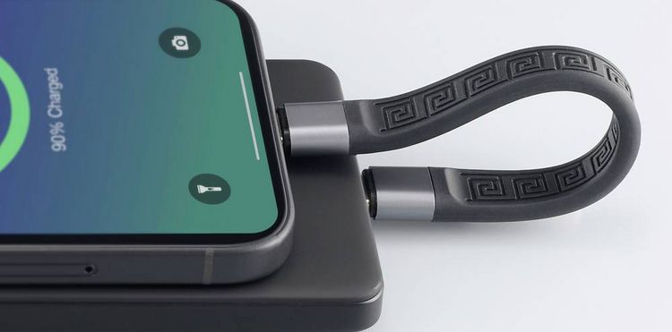 Produktbild: Renkforce USB-C&reg; Kabel USB4&reg; USB-C&reg; 0.12m Schwarz Schl&uuml;sselanh&auml;nger RF-6738046