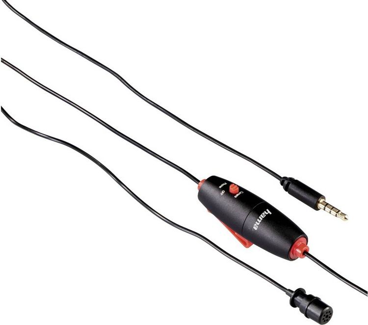Produktbild: Ansteck Sprach-Mikrofon Hama Smart &Uuml;bertragungsart (Details):Kabelgebunden inkl. Klammer, inkl. Tasche, inkl. Windschutz