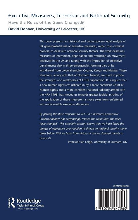 Produktbild: Executive Measures, Terrorism and National Security