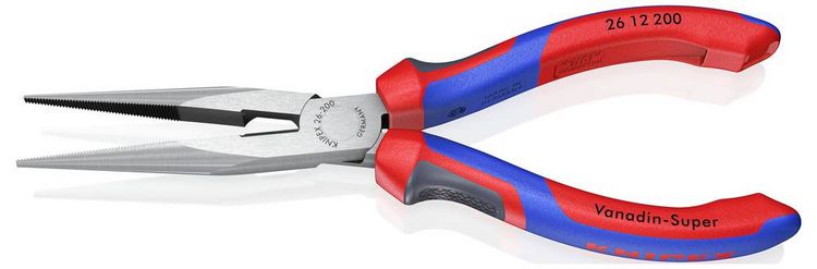 Produktbild: Knipex 26 12 200 Werkstatt Flachrundzange Gerade Vanadium Elektrostahl 200mm