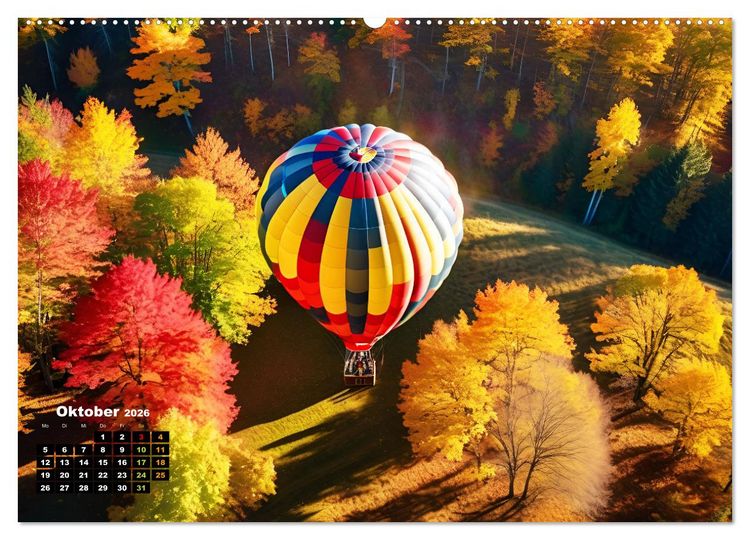 Produktbild: Freiheit in den L&uuml;ften . Mit dem Hei&szlig;luftballon unterwegs (Wandkalender 2026 DIN A2 quer), CALVENDO Monatskalender