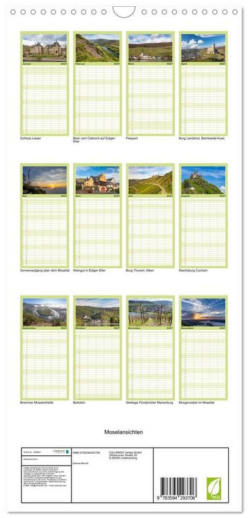 Produktbild: Familienplaner 2027 - Moselansichten mit 5 Spalten (Wandkalender, 21 x 45 cm) CALVENDO