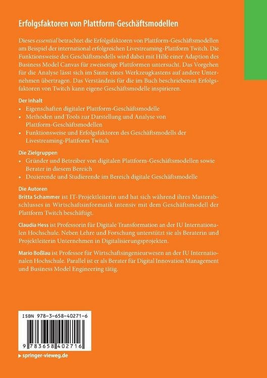 Produktbild: Erfolgsfaktoren von Plattform-Gesch&auml;ftsmodellen