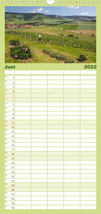 Produktbild: Familienplaner Weinberge um Jena (Wandkalender 2022 , 21 cm x 45 cm, hoch)