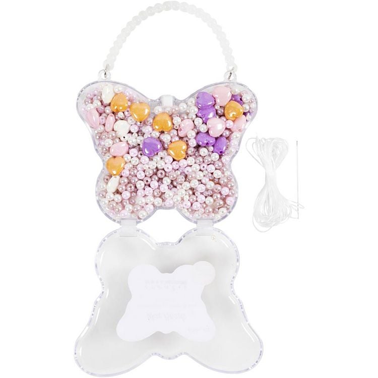 Produktbild: Creativ Company Wachsperlen, Lochgr&ouml;&szlig;e 1,3-2,5 mm, Pastellorange, Rosa mattiert, Helllila, Perlmutt, 127g