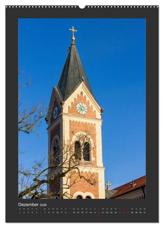 Produktbild: Kircht&uuml;rme im Landkreis F&uuml;rstenfeldbruck (hochwertiger Premium Wandkalender 2026 DIN A2 hoch), Kunstdruck in Hochglanz