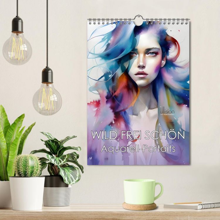 Produktbild: WILD FREI SCH&Ouml;N Aquarell-Portraits (Wandkalender 2026 DIN A4 hoch), CALVENDO Monatskalender