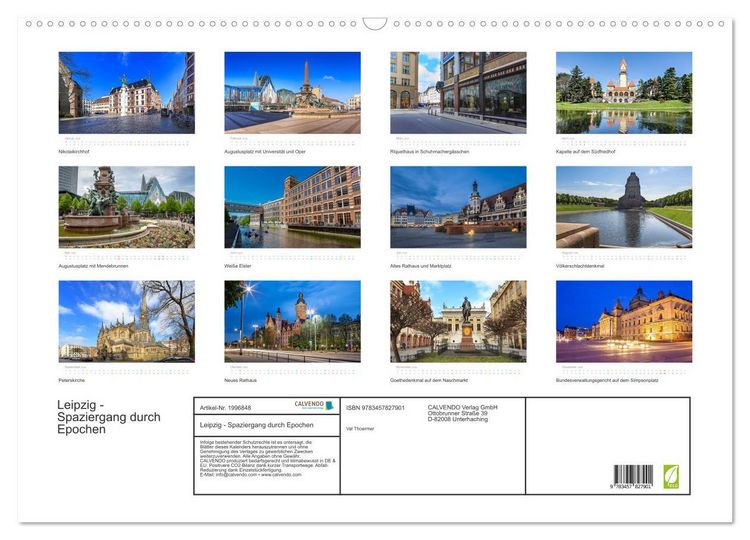 Produktbild: Leipzig - Spaziergang durch Epochen (Wandkalender 2026 DIN A2 quer), CALVENDO Monatskalender