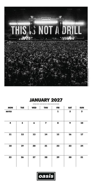 Produktbild: Oasis &ndash; Offizieller Kalender 2027