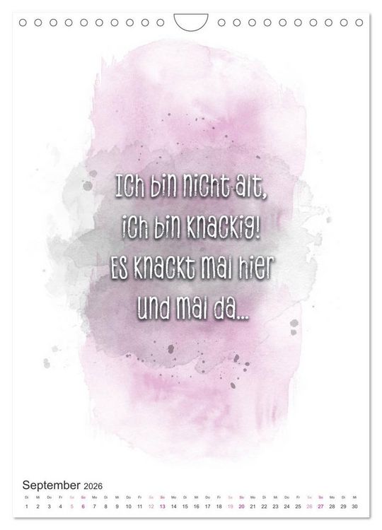 Produktbild: Das Alter ist nur eine Zahl (Wandkalender 2026 DIN A4 hoch), CALVENDO Monatskalender