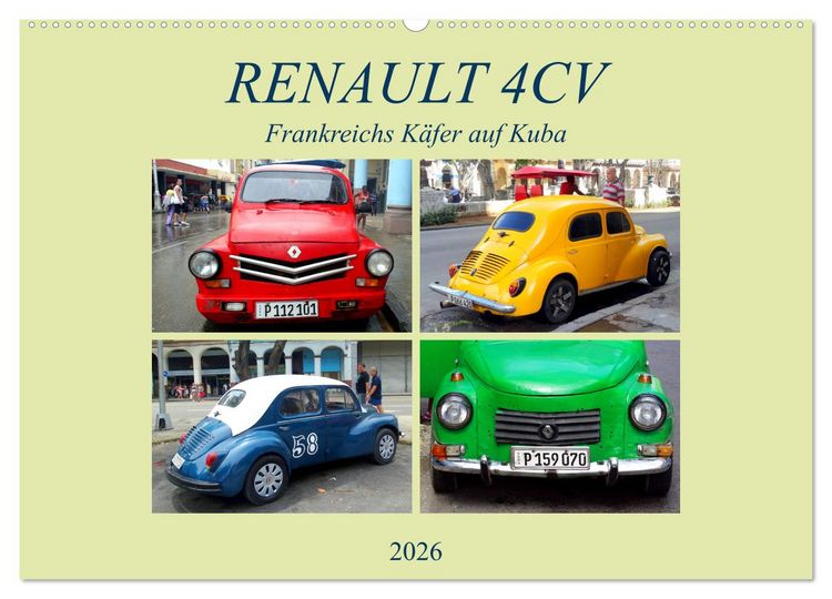 Produktbild: RENAULT 4CV - Frankreichs K&auml;fer auf Kuba (Wandkalender 2026 DIN A2 quer), CALVENDO Monatskalender