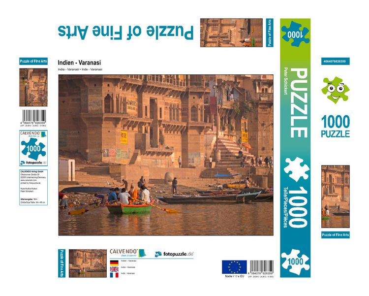 Produktbild: CALVENDO Puzzle Indien - Varanasi | 1000 Teile Lege-Gr&ouml;&szlig;e 64x48cm Foto-Puzzle f&uuml;r gl&uuml;ckliche Stunden