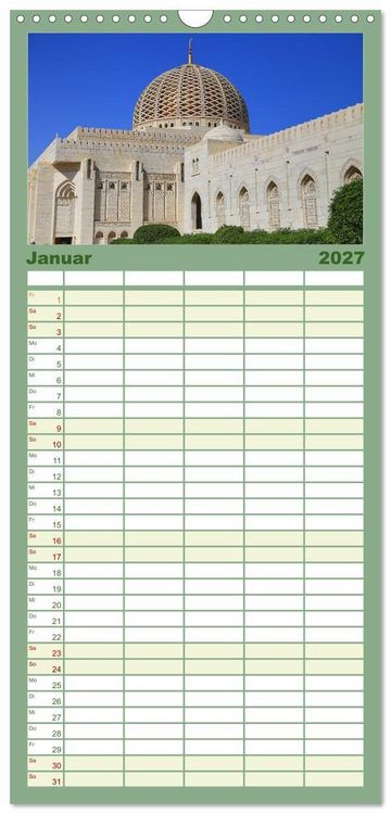 Produktbild: Familienplaner 2027 - Unterwegs im Weihrauchland Oman mit 5 Spalten (Wandkalender, 21 x 45 cm) CALVENDO