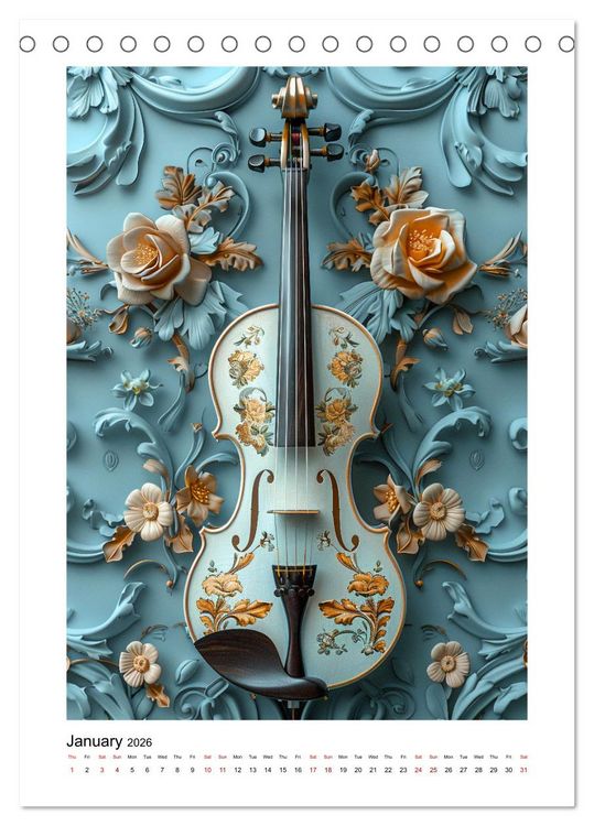 Produktbild: Violin Enjoyment (Desk Calendar 2026 DIN A5 portrait), CALVENDO 12 Month DeskCalendar