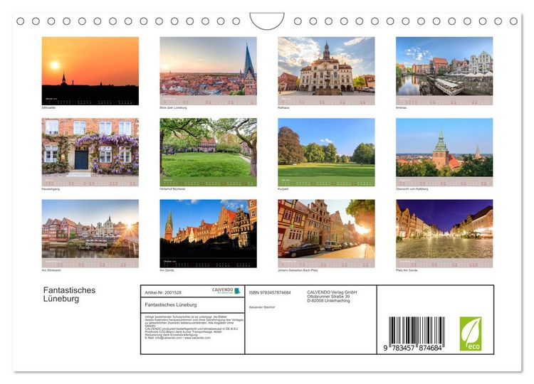 Produktbild: Fantastisches L&uuml;neburg (Wandkalender 2026 DIN A4 quer), CALVENDO Monatskalender
