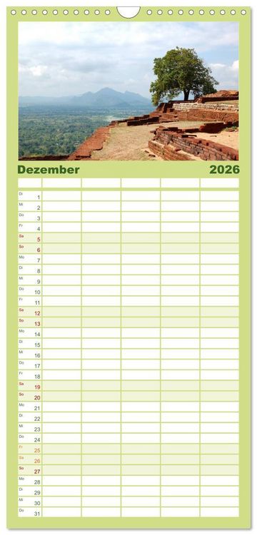 Produktbild: Familienplaner 2026 - Sri Lanka mit 5 Spalten (Wandkalender, 21 x 45 cm) CALVENDO