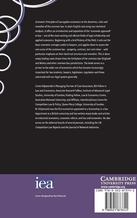 Produktbild: Economic Principles of Law