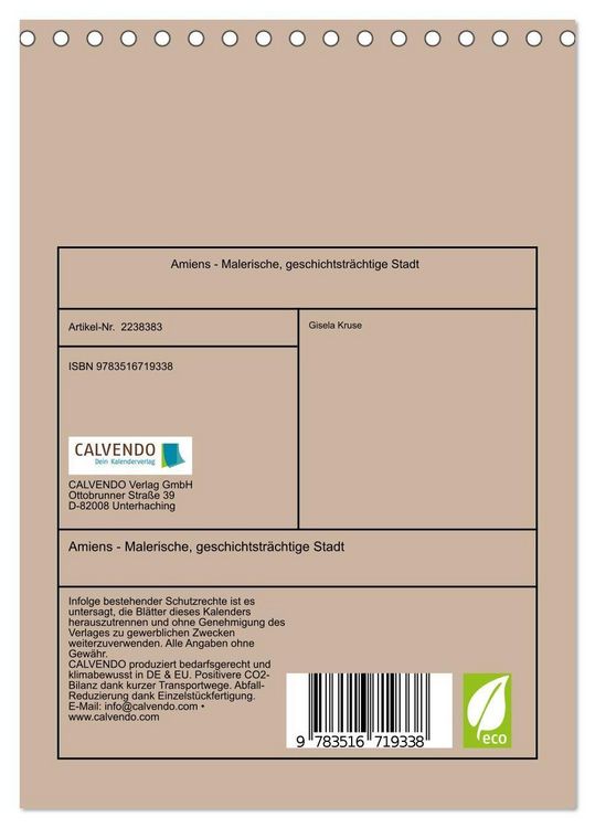 Produktbild: Amiens - Malerische, geschichtstr&auml;chtige Stadt (Tischkalender 2026 DIN A5 hoch), CALVENDO Monatskalender
