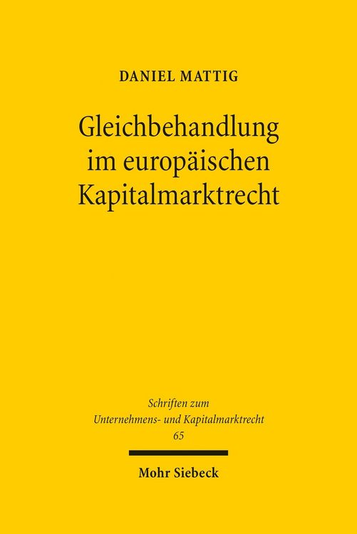 Produktbild: Gleichbehandlung im europ&auml;ischen Kapitalmarktrecht