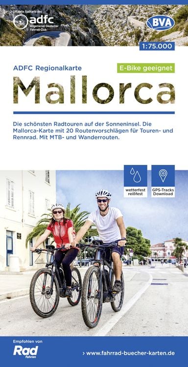 Produktbild: ADFC-Regionalkarte Mallorca, 1:75.000, reiß- und wetterfest, GPS-Tracks Download