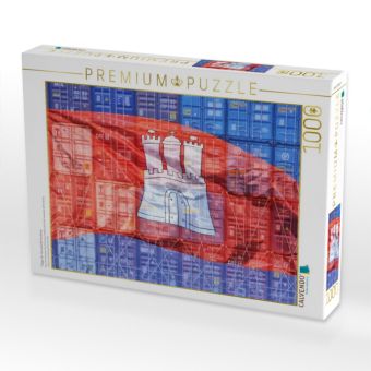 Produktbild: CALVENDO Puzzle Flagge der Hansestadt Hamburg | 1000 Teile Lege-Gr&ouml;&szlig;e 64x48cm Foto-Puzzle f&uuml;r gl&uuml;ckliche Stunden