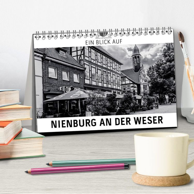 Produktbild: Ein Blick auf Nienburg an der Weser (Tischkalender 2026 DIN A5 quer), CALVENDO Monatskalender