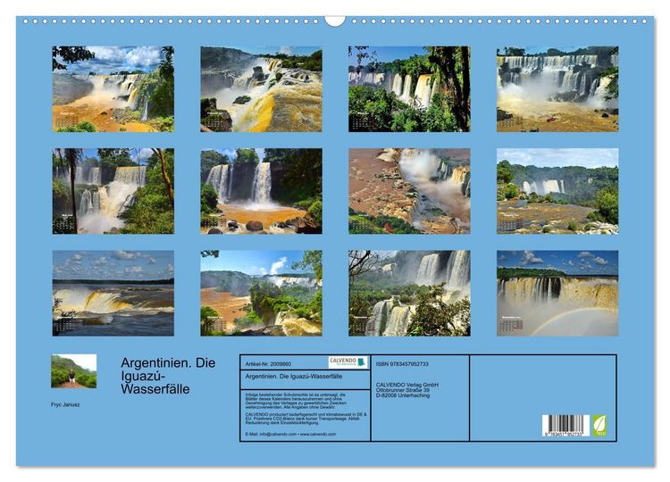 Produktbild: Argentinien. Die Iguaz&uacute;-Wasserf&auml;lle (Wandkalender 2026 DIN A2 quer), CALVENDO Monatskalender