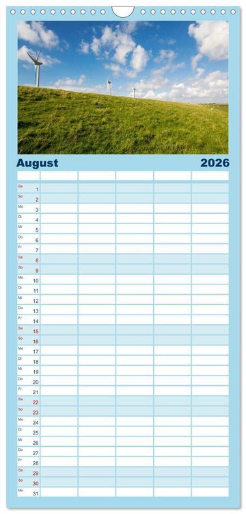 Produktbild: Familienplaner 2026 - Gr&uuml;&szlig;e von Pellworm mit 5 Spalten (Wandkalender, 21 x 45 cm) CALVENDO