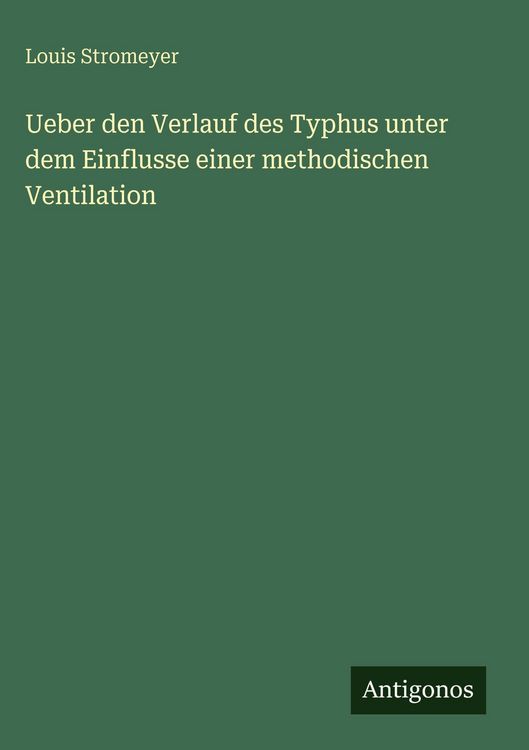 Produktbild: Ueber den Verlauf des Typhus unter dem Einflusse einer methodischen Ventilation