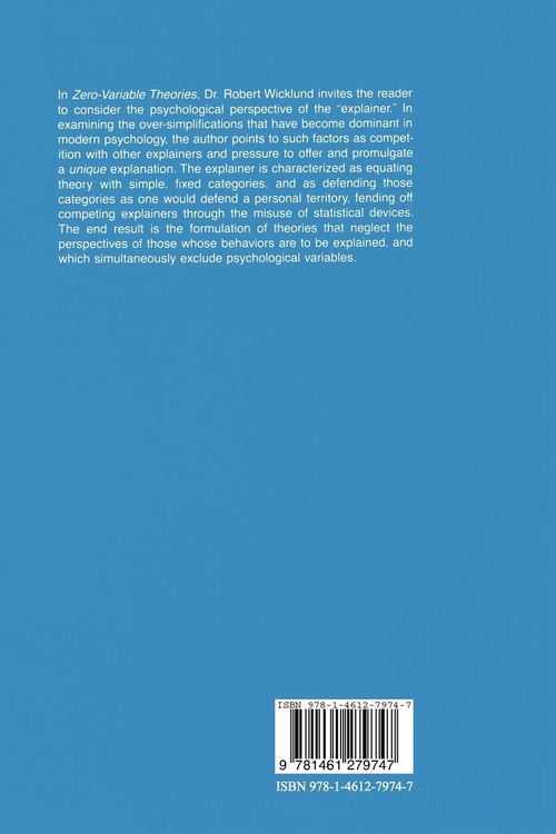 Produktbild: Zero-Variable Theories and the Psychology of the Explainer