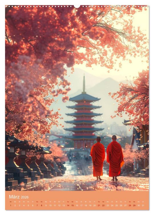 Produktbild: Meditative Stille (Wandkalender 2026 DIN A2 hoch), CALVENDO Monatskalender